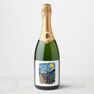 Dragonfly Lovers  Artistic Dragonfly Sparkling Wine Label