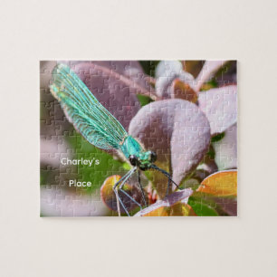 Dragonfly Macro Photo Personalised Jigsaw Puzzle
