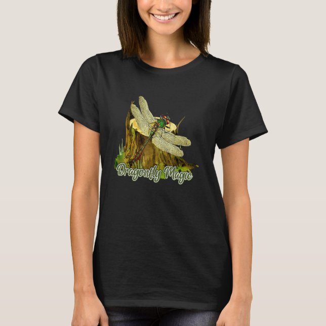 Dragonfly Magic  Vintage Dragonfly Design T-Shirt (Front)
