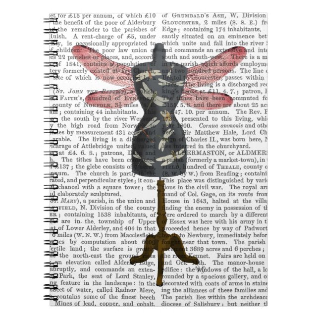 Dragonfly Mannequin Spiral Notebook (Front)