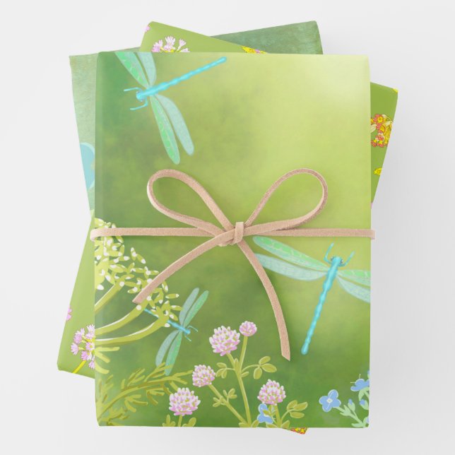 Dragonfly Meadow  Wrapping Paper Sheet (In situ)
