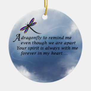 Dragonfly  Memorial Poem Ceramic Tree Decoration