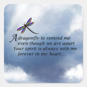 Dragonfly  Memorial Poem Square Sticker