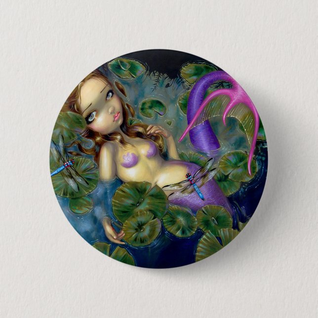 "Dragonfly Mermaid" Button (Front)