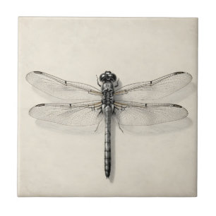 Dragonfly Metallic Detailed Vintage Entomological Tile