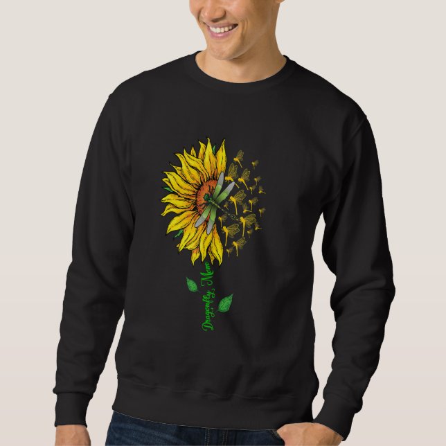 Dragonfly Mom Cute Sunflower Dragonflys Lover Moth Sweatshirt (Front)