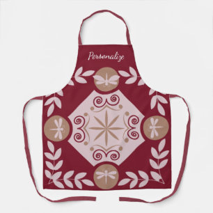 Dragonfly Moroccan Mosaic Tile Pattern Personalise Apron