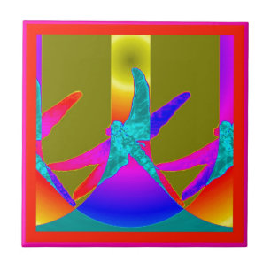 Dragonfly Mystic Rainbows by Sharles Tile