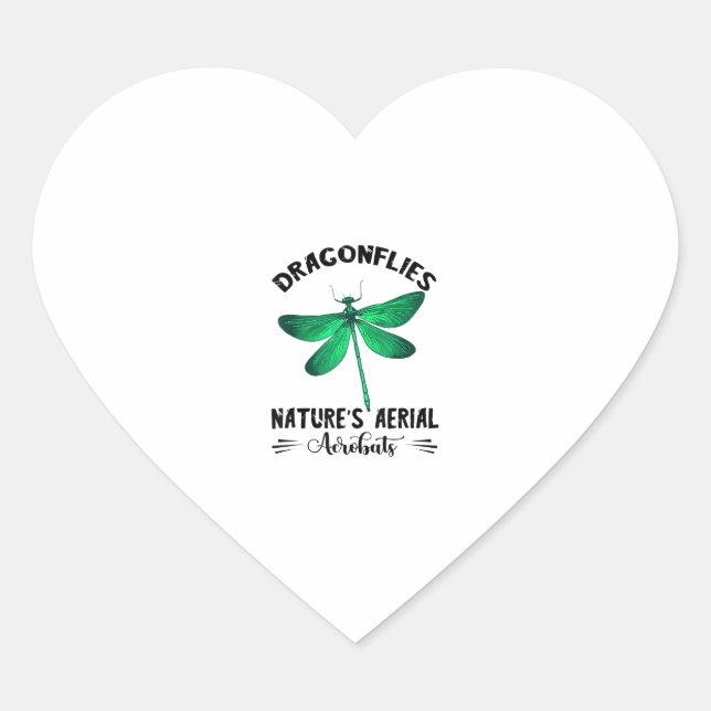 Dragonfly Nature Insect Nature's Aerial Acrobat Dr Heart Sticker (Front)
