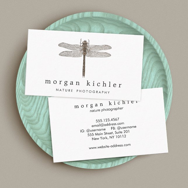  Dragonfly Nature Professional White Business Card (Creator Uploaded)