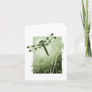 Dragonfly Note Card - Sage Green