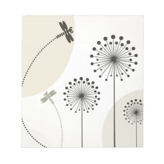 Dragonfly on a flower notepad