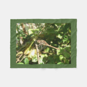 Dragonfly on a Twig Fleece Blanket