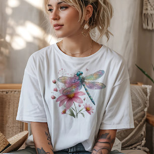 Dragonfly on Flowers T-Shirt