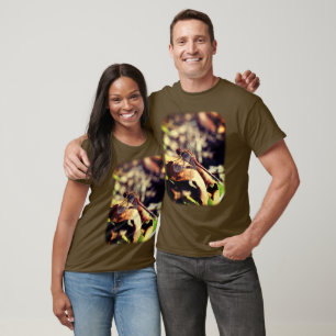 Dragonfly On Leaf Nature  T-Shirt
