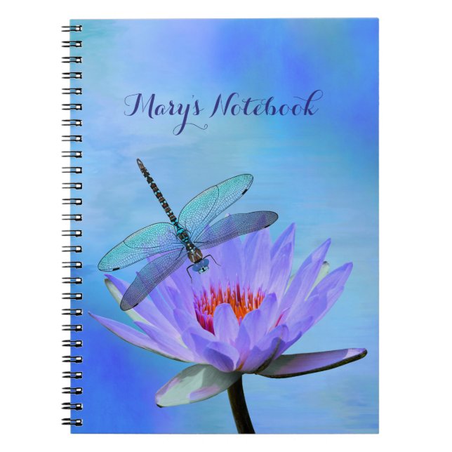 Dragonfly on Water Lily Notebook (Front)