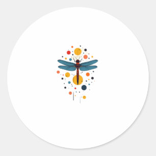 Dragonfly Painting Art Animal Abstract Graphic Dra Classic Round Sticker