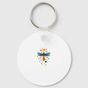 Dragonfly Painting Art Animal Abstract Graphic Dra Key Ring
