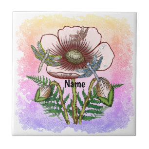 Dragonfly Pale Poppy Tile