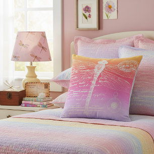 Dragonfly pastel gradient cushion