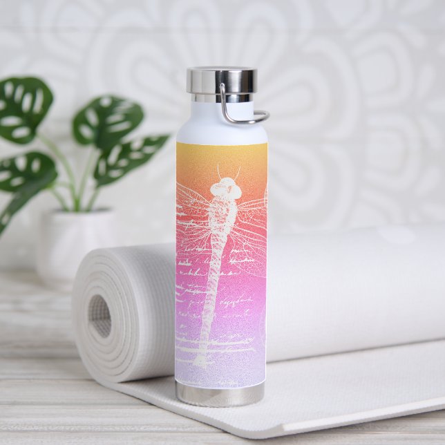 Dragonfly pastel gradient  water bottle (Yoga)