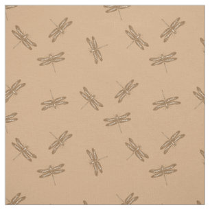 Dragonfly Pattern Fabric Brown Dragonfly Print