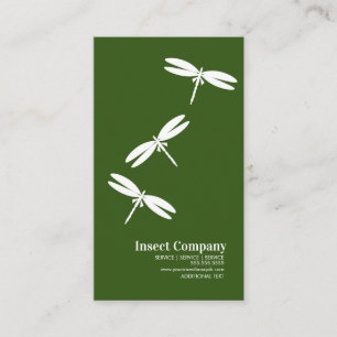 Dragonfly Pest Control  Company Logo Green Business Card