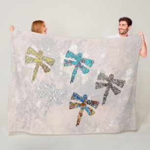 Dragonfly Petroglyphs Fleece Blank Blanket