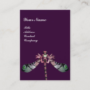 DRAGONFLY , pink green black purple Business Card