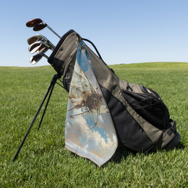 dragonfly plane golf towel (Green)