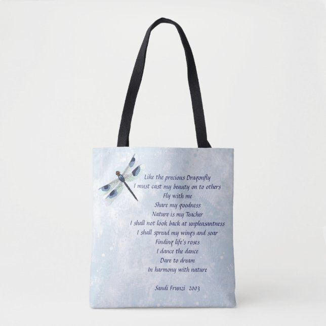 Dragonfly Poem Tote Bag (Front)