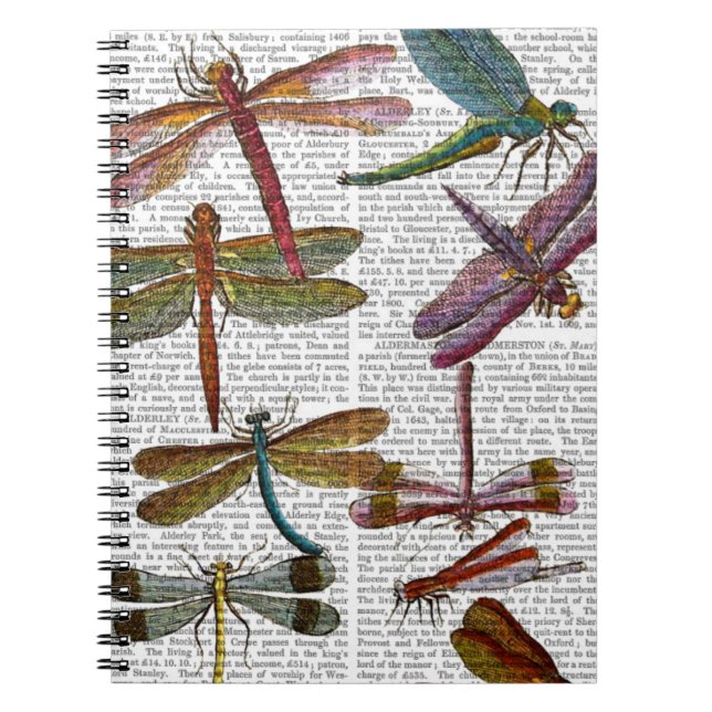 Dragonfly Print 3 Spiral Notebook (Front)