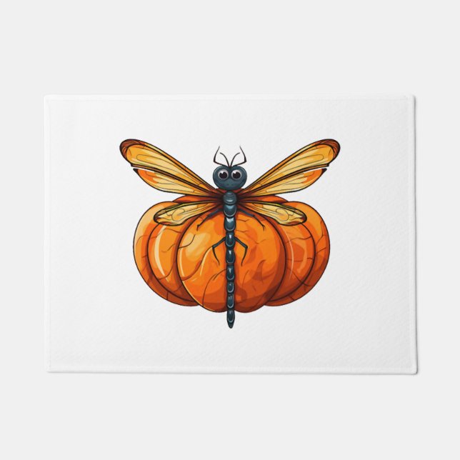 Dragonfly Pumpkin Lazy Halloween Party Costume Kid Doormat (Front)