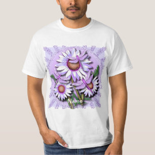 Dragonfly Purple Daisies flowers  T-Shirt