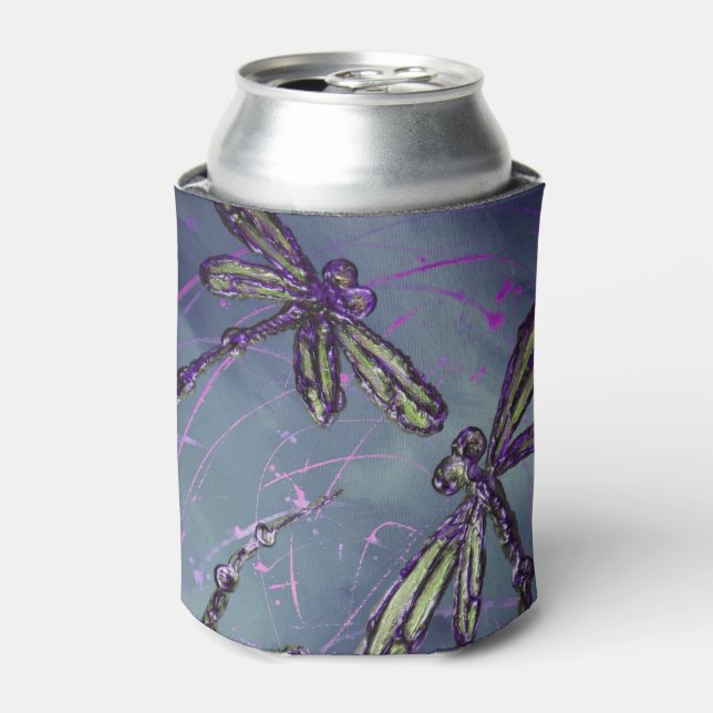 Dragonfly Purple Night Flit Can Cooler (Can Front)