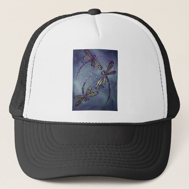 Dragonfly Purple Night Flit Trucker Hat (Front)