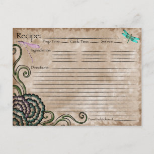 Dragonfly Recipe Card