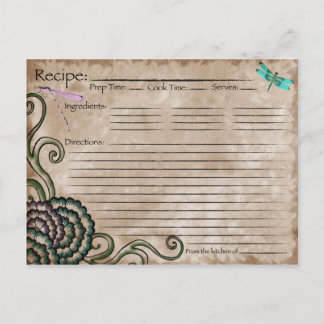 Dragonfly Recipe Card