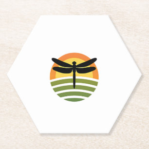 Dragonfly Retro (1) Paper Coaster