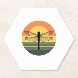 Dragonfly Retro (2) Paper Coaster