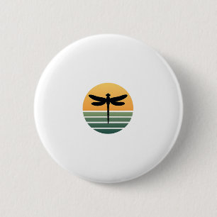 Dragonfly Retro (4) 6 Cm Round Badge