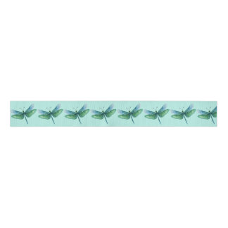 Dragonfly ribbon Blue Green spring colors Grosgrain Ribbon