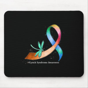 Dragonfly Ribbon Lynch Syndrome Awareness Gifts  Mouse Pad