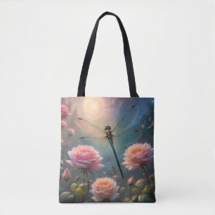 Dragonfly & Roses Tote Bag
