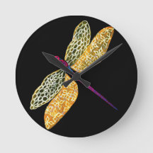 Dragonfly Round Clock