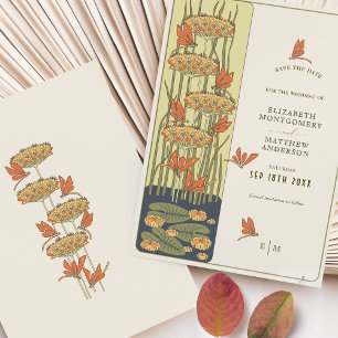 Dragonfly Save The Date Belle Epoque Art Nouveau Invitation