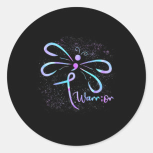 Dragonfly Semicolon Suicide Prevention Awareness O Classic Round Sticker