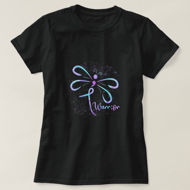 Dragonfly Semicolon Suicide Prevention Awareness O T-Shirt (Design Front)