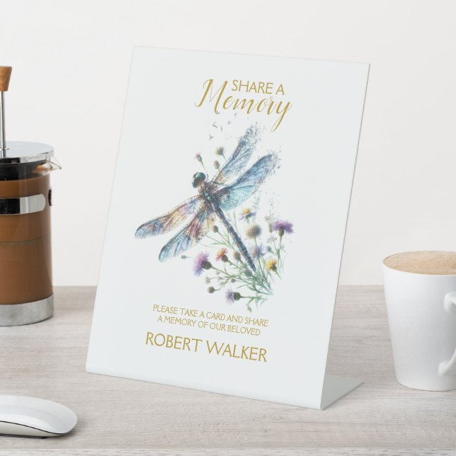  Dragonfly Share a Memory Funeral Sign (In SItu)