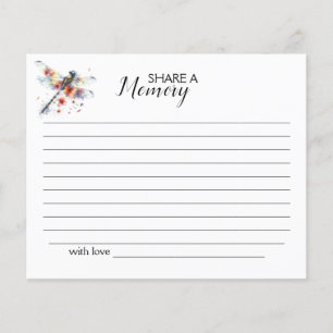 Dragonfly Share a Memory, Simple Funeral Card